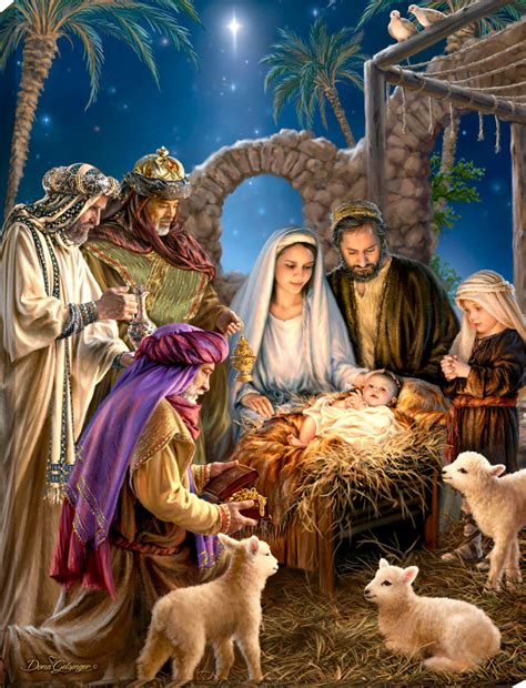 The Nativity Canvas Wall Art Glow Decor