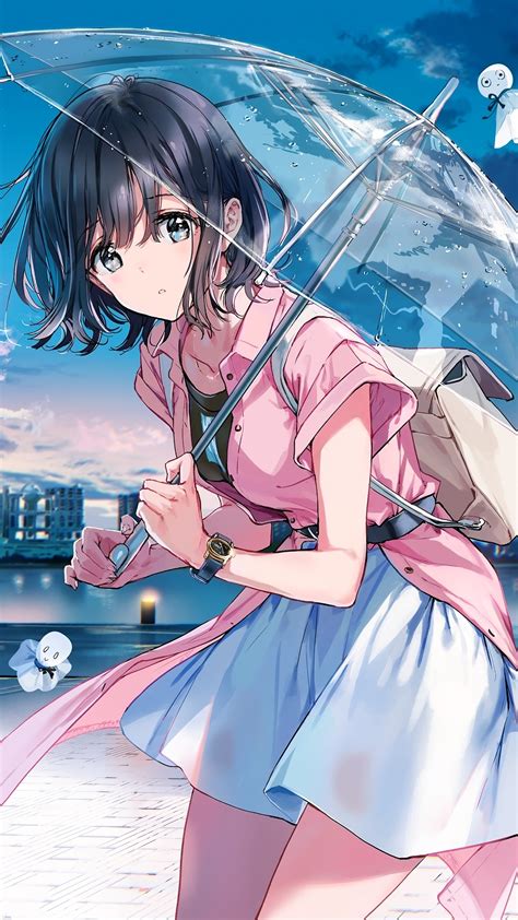 Anime Girl Umbrella Sunrise 4k Hd Phone Wallpaper Rare Gallery