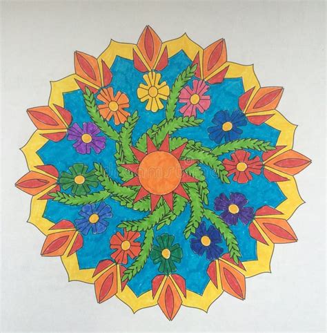 Mandala Wisdom Of The Universe From Art Therapy Coloring Book Stock
