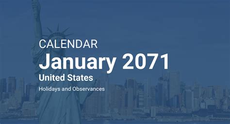 January 2071 Calendar United States