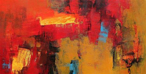 Red Horizontal Abstract Red Abstract Painting Abstract Expressionist
