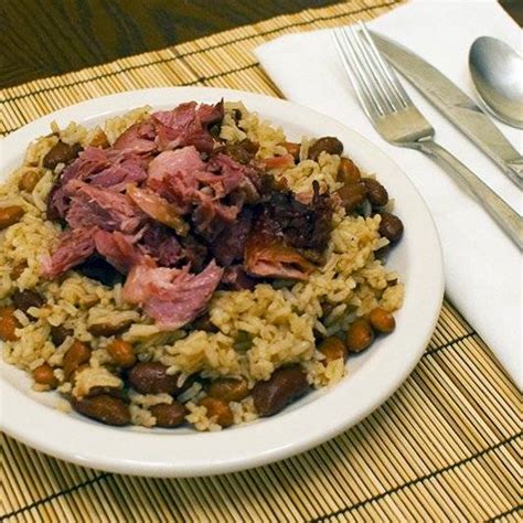 Shank ham cooking information, facts and recipes. Braised Smoked Ham Shank with Beans and Rice