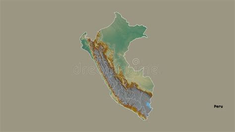 Lima Province Extruded Peru Stereographic Relief Map Stock Footage