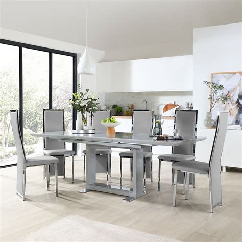 Extending Dining Table And Chairs Ukcat Hudson Round Painted Grey And Oak Extending Dining