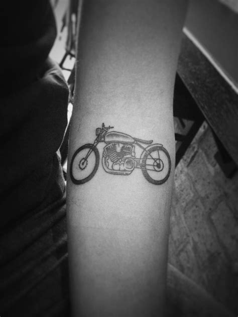 Small Simple Motorcycle Tattoo On Forearm Small Forearm Tattoos