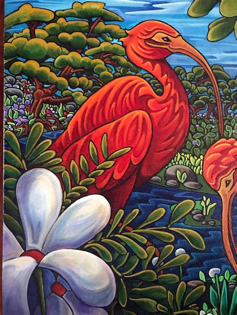 Scarlet Ibis Fine Art Painting Etsy