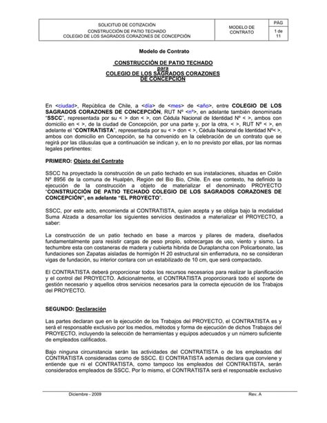 Contrato De Obra Civil Lk Page 1 Of 3 Contrato De Obr