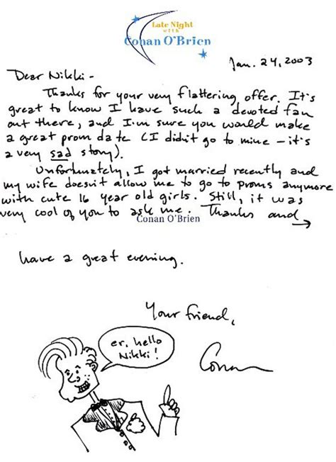 Conan May Not Be Your Prom Date But Hell Write You A Charming Letter
