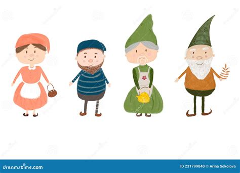 Gnomes Group Standing Beside Swamp In Cartoon Style Cartoondealer Com