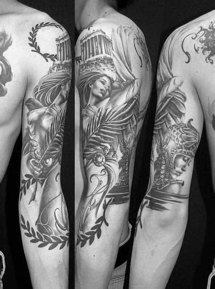 60 Athena Tattoo Designs For Men Ancient Greek Goddess Ideas