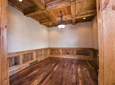 Plain simple styles of chair rail moldings are very easy to find. Dark wood wainscoting | Man cave ideas | Pinterest ...