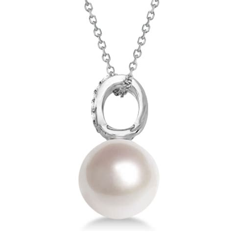 Paspaley Cultured South Sea Pearl And Diamond Pendant 14k White Gold 12mm
