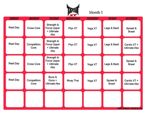 Tapout Xt2 Workout Calendar Pdf Eoua Blog