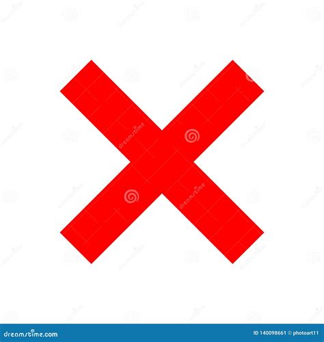 Check Marks Red Cross Icon Simple Vector Stock Vector