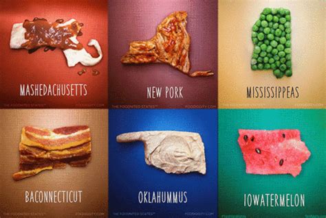 Map All 50 States Reimagined As Food Puns