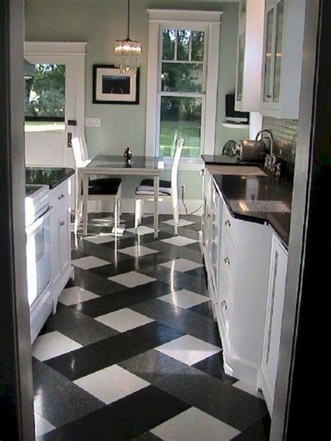 20 Most Popular Kitchen Design With Black White Flooring Ideas White