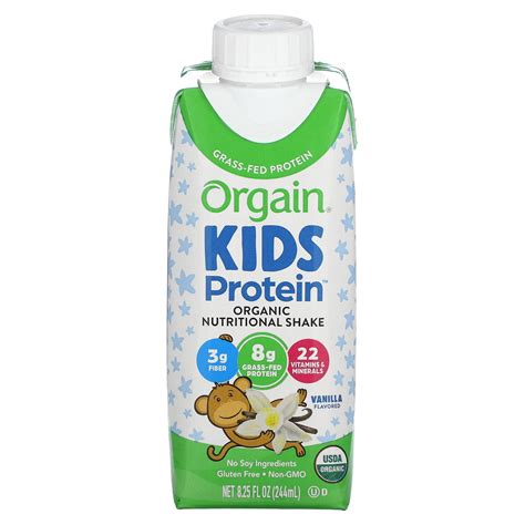 Orgain Kids Protein Organic Nutritional Shake Vanilla 4 Pack 825