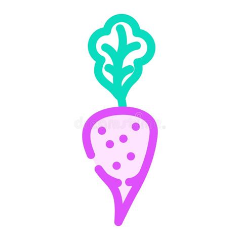 Purple Radish Color Icon Vector Illustration Stock Vector