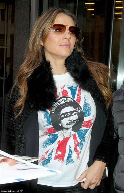 God Save The Queen Elizabeth Hurley Shows Off Her Patriotic And Punky