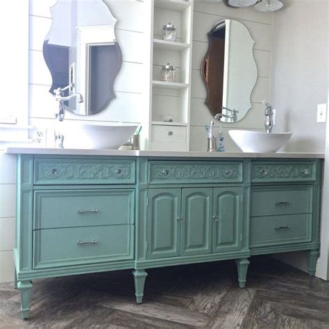 Two drawers for storage or personal items. 25 Unique Bathroom Vanities Made From Furniture - Life on ...