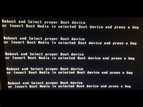 reboot and select proper boot device or ınsert boot media in selected
