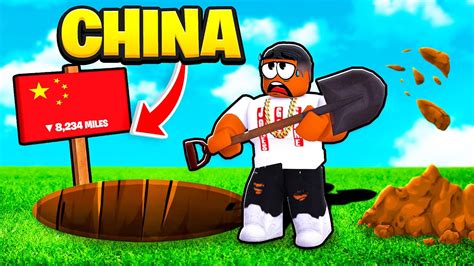Roblox Dig To China But I Use Biggest Bomb Youtube