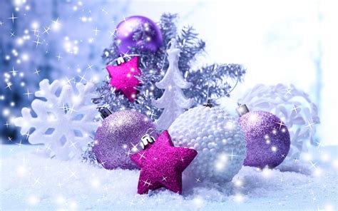 New Year Sparkles Christmas Ornaments Snowflakes Stars Wallpapers