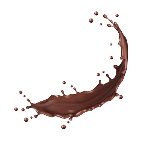 Premium Vector Chocolate Splash Isolated On White Background