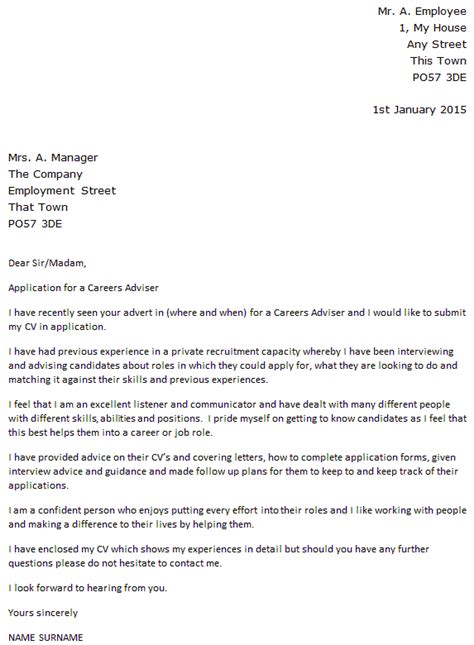 Check spelling or type a new query. Careers Adviser Cover Letter Example - icover.org.uk