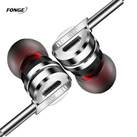 Metal Phone Earphones Heavy Bass In Ear Earphone With Microphone Stereo