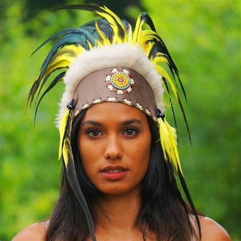 Yellow Feather Headdress Indian Headdress Novum Crafts
