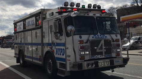 Nypd Esu Truck And Nypd Ess Truck 4 Responding On Webster Avenue In The