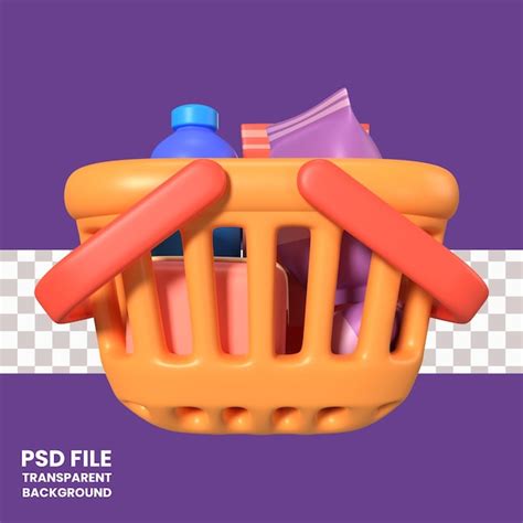 Premium Psd Shopping Basket Full 3d Icon