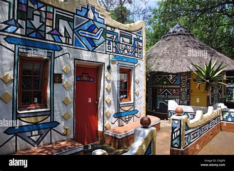 Ndebele Coloridas Viviendas Cultural Lesedi African Village