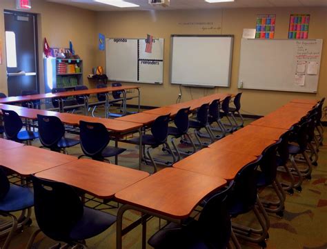 Desk Arrangement In Middle School Language Arts Classroom Middle