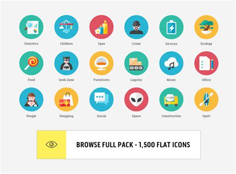 Amazing Collection Of 1500 Flat Colorful Vector Icons “the Kameleon