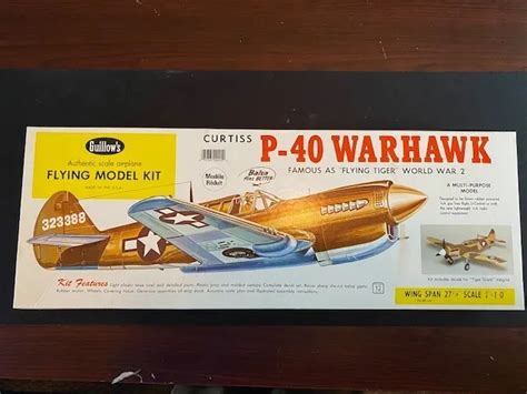 Guillows Airplane Model Curtiss P 40 Warhawk Flying Tiger Plane Balsa