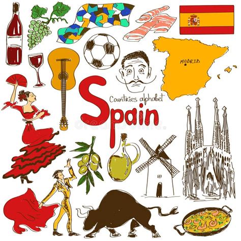 Vetor Do Mapa Da Espanha Mapa Ilustrado Para Crianças Atlas Dos