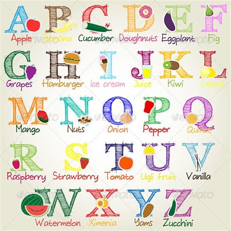 Illustrated Alphabet Letters By Snja Graphicriver