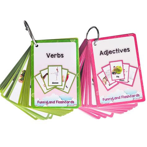 Richardy Verbsadjectives Flash Cards Learning English Baby Montessori