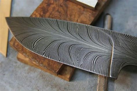 Cool Feather Damascus Damascus Blade Damascus Knife Damascus Steel
