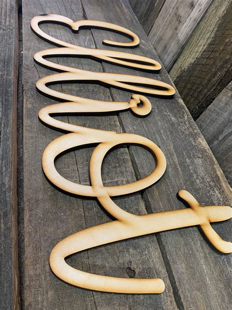 Wood Name Cut Out Wood Name Sign Name Wall Art Wall Decor Etsy