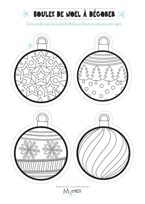 Coloriage de boules de Noël