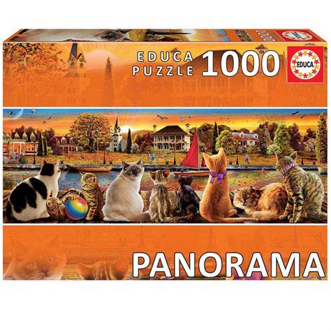Educa Borras 1000 Pieces Cats At The Pier Panorama Puzzle Multicolor