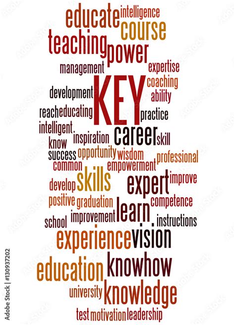 Key Keep Educating Yourself Word Cloud Concept 5 Stock Illustration