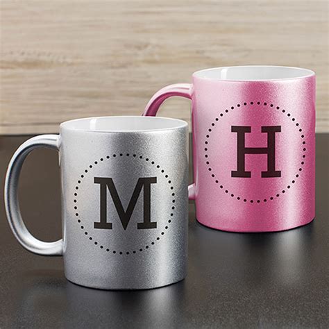 Personalized Initial Metallic Mug Giftsforyounow