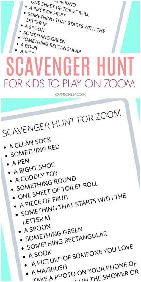 The most common zoom party ideas material is paper. Scavenger Hunt for Zoom (FREE Printable for Kids) in 2020 ...