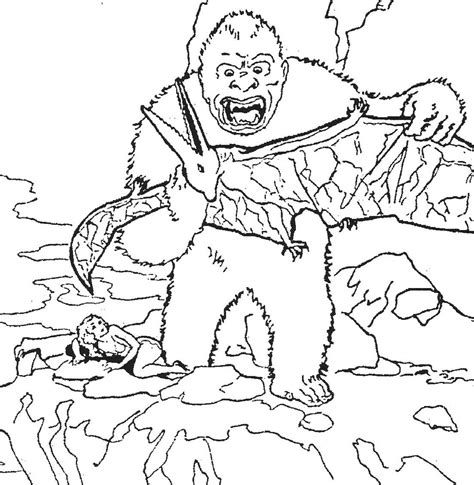 Godzilla vs kong coloring pages. King Kong Furious Coloring For Kids | King kong, Coloring ...