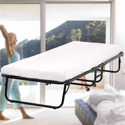 Guest Bed Folding Bed Frame With 39 Inch Foam Mattress