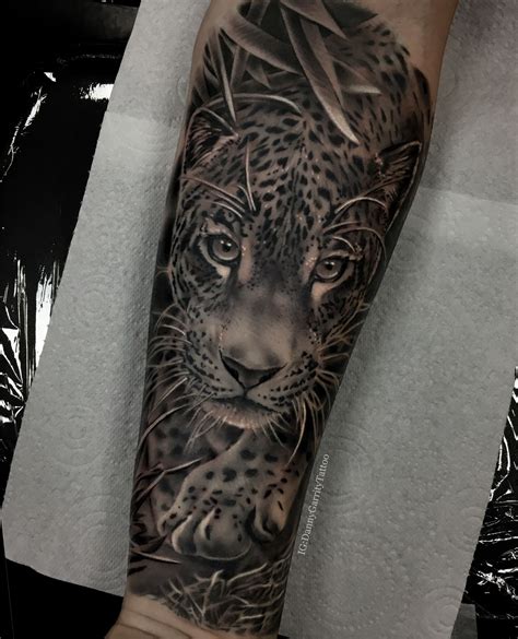 Realistic Leopard Realism Tattoo For Mens Sleeve Tattoo